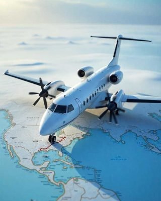 Airline route map overlay